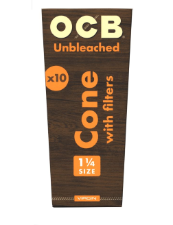 OCB 10 pc Virgin Unbleached Cones 1 1/4
