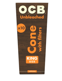 OCB 10 pc Virgin Unbleached King Size Cones