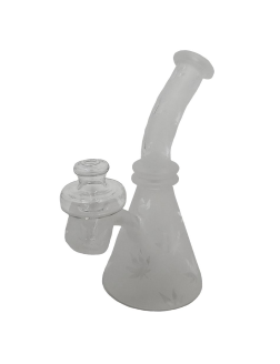 Quartz 5" Glass Beaker with Banger & Glass Carb Cap