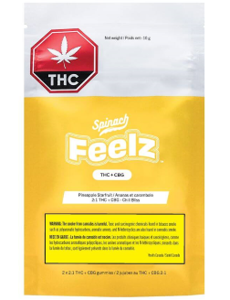 Spinach FEELZ THC+CBG Pineapple Starfruit Gummies